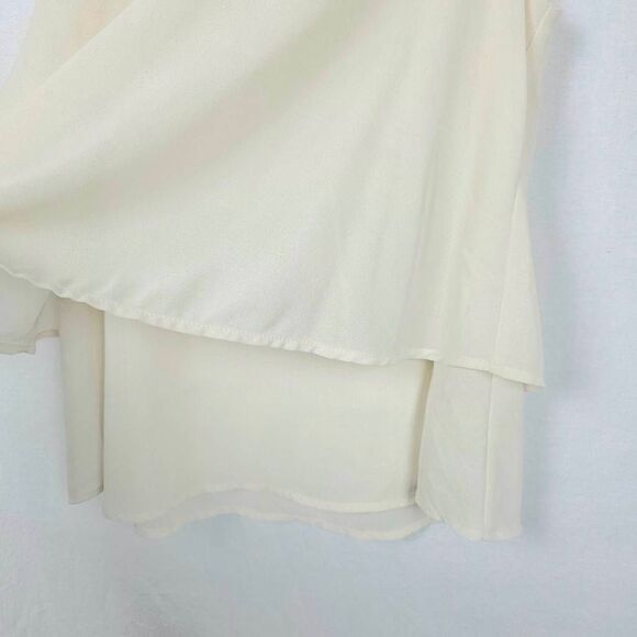Monteau Los Angeles Cream Layered Chiffon Tank Top S - Picture 2 of 7